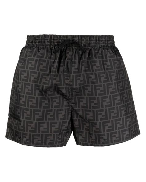 fendi black swim shorts